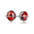 Luxury charm red diamond silver earrings women wedding earrings